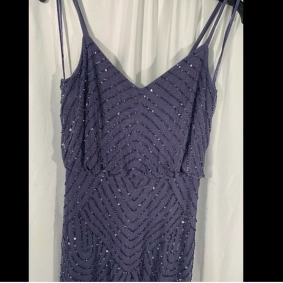 NEW Adrianna Papell Embellished Blouson Gown in Dark Heather [Size 2‎ ] - Picture 6 of 12